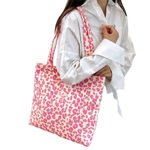 Bolso de Hombro Grande de Lona Plegable con Estampados de Animales, Versátil, con Dos Asas, Estilo Floral Pastoral para Mujer, Venta al por Mayor - Product Image 1
