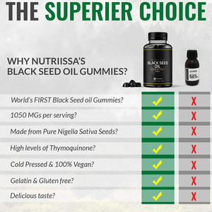 OEM Vegan Schwarzkümmel öl Gummies Bio Immun Support Supplement mit Vitamin Shilajit und Haarwuchs Vorteile - Product Image 3