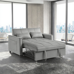 Dual-Purpose Hotel Use Modern Metal Frame <b>Fabric</b> <b>Upholstery</b> Sleeper Sofa Bed Pull-Out Function for Bedroom Living Room Balcony - Product Image 3