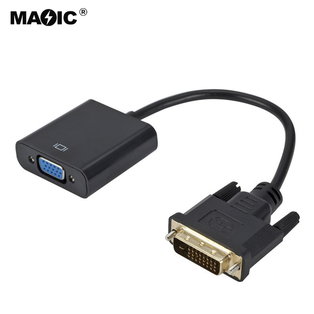 Wholesale Full HD 1080P DVI 24 1 Male to VGA Female Converter DVI to VGA Adapter for Projector and Laptop