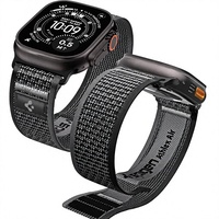 Bracelet Athlex Air pour Watch Ultra 3/2/1 Série 11/10 |   Sangle en nylon respirant avec surpiqûres jaunes pour remplacement