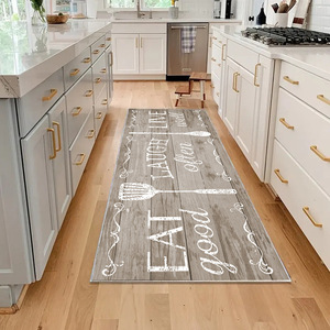 พรมปูพื้นสองชิ้นสำหรับห้องครัวสไตล์อเมริกันย้อนยุคพรมปูพื้นโพลีเอสเตอร์พรมปูพื้นทางเข้าประตูทางเข้ากันน้ำมันแผ่นรองในครัว - Product Image 6