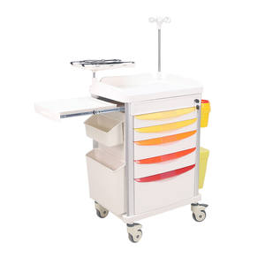 ORP-ET67A 응급 의료 트롤리 임상 의사용 현대식 다중 서랍 소생 테이블 병원용 플라스틱 - Product Image 1