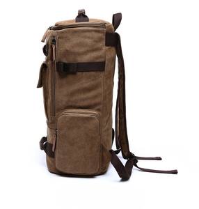 防水功能时尚帆布皮革学校背包新产品来样定做男士 - Product Image 3