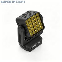 Projecteur Wash à tête mobile 500W, 25 LED 15W 4-en-1, gradation 32 bits, Pan/Tilt 16 bits, RDM, son, PowerCON, double face