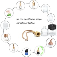 Bouteilles de parfum de voiture vides de luxe colorées en gros d'usine 8ml, flacons diffuseurs de parfum en verre sérigraphiés pour désodorisant d'air