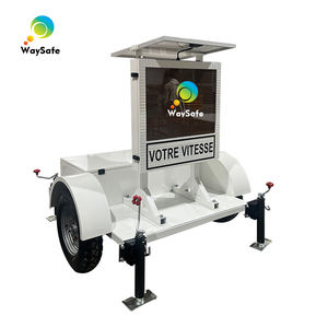 Remorque solaire portable Waysefe pour panneau de signalisation radar à <span class=keywords><strong>message</strong></span> variable (RMV) de limitation de vitesse 740x740mm 199km/h - Product Image 3