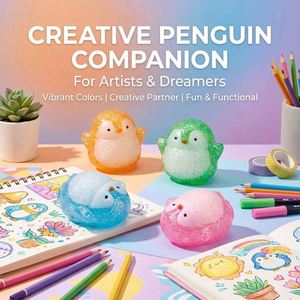Juguetes Blandos Antiestrés, Juguetes de Pingüino para Aliviar el Estrés, Juguete de Goma Suave con Forma de Animal Feliz para Niños - Product Image 3