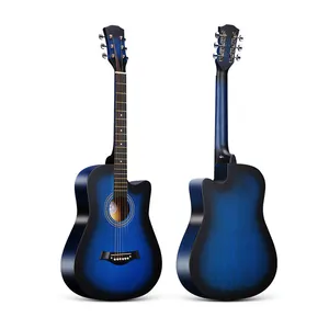 Sin logotipo Venta al por mayor Instrumentos musicales baratos Tilo Guitarra acústica de 38 pulgadas de alta calidad