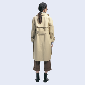 Cappotti <span class=keywords><strong>donna</strong></span> grande trench coreano di media lunghezza per le donne 2023 popolare <span class=keywords><strong>soprabito</strong></span> sopra il ginocchio britannico per la <span class=keywords><strong>primavera</strong></span> autunno - Product Image 5