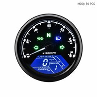 Odometer Tachometer Speedometer Digital LCD Sepeda Motor Universal 12000 RPM untuk Modifikasi Retro dengan Kit Sensor Magnetik