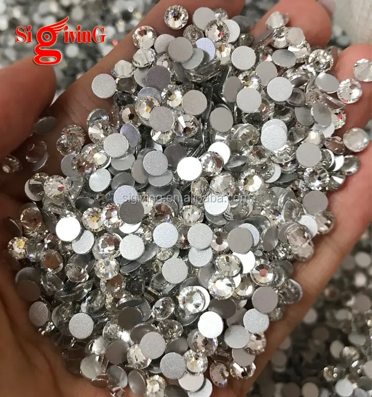 Yüksek kaliteli SS40 ab strass kristal cam taşlar olmayan sıcak düzeltme yapay elmas 8mm kristal taşlar DIY giyim elbiseler aksesuarları