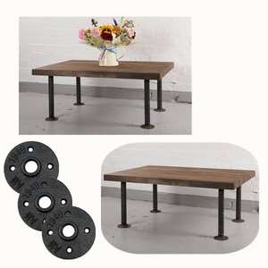 Patas de mesa de centro de bloque de madera de tubo de bloque de carnicero DIY con codo en T de brida de suelo de 1/2 ''3/4'' - Product Image 5