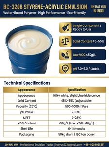 Emulsión de Estireno Acrílico de Bajo VOC, Polímero Base Agua, Pintura de Látex, Revestimiento <span class=keywords><strong>Exterior</strong></span> Impermeable - Product Image 2