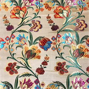 Design de fleurs élégantes Matériau de grande qualité Meilleure vente Prix réduit Marchandises prêtes Tissu de brocart confortable pour le textile à la maison - Product Image 1