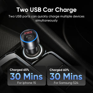 Qc3.0 <span class=keywords><strong>18W</strong></span> Pd 45W PPS 55W <span class=keywords><strong>chargeur</strong></span> 63W Pd double 2 ports <span class=keywords><strong>chargeur</strong></span> de voiture chargeurs de voiture à charge rapide pour Macbook ordinateur portable téléphone portable - Product Image 2