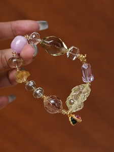 Vefiery Luxury Handmade Vintage Women's Multi Gemstone <b>Beaded</b> <b>Bracelet</b> Natural Citrine Pixiu Super Seven Rutilated Quartz 925 - Product Image 5