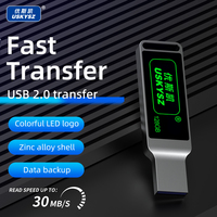 Grosir USB 2.0 logam Flash Drive dengan lampu pameran-Up Stick Logo untuk musik mode kantor memori-pabrik langsung