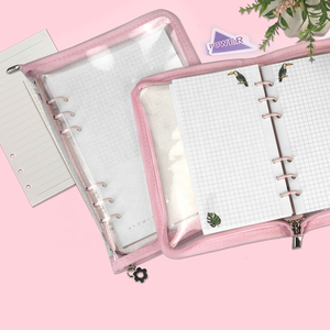 Pvc 6 반지 바인더를 가진 명확한 플라스틱 A6 바인더 봉투, 상표 스티커를 가진 방수 현금 예산 봉투 체계 - Product Image 3