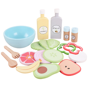 Juego de Comida de Juguete Ecológico y No Tóxico para Niños, Papas Fritas, Verduras, Frutas, Ensalada, Helado, Juguetes de Madera para Cocina Infantil - Product Image 5