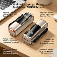 Batterie externe 30000mAh PD 100W à charge rapide avec câble Type-C rétractable intégré, cordon de transport durable intégré, format compact type canette de soda