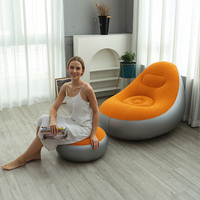 Fauteuil gonflable pour adultes, canapé pliable portable avec repose-pieds, canapé gonflable pour salon et chambre à coucher