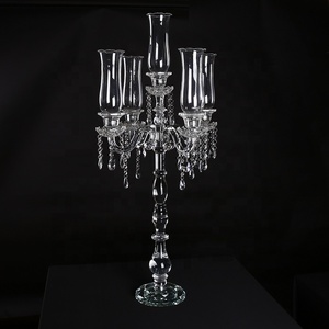 Porte-bougie en <span class=keywords><strong>verre</strong></span> à 5 bras de designer avec cylindre en <span class=keywords><strong>cristal</strong></span> pour mariage ou décoration intérieure, élégant chandelier en <span class=keywords><strong>cristal</strong></span> pour centre de table 063 - Product Image 1