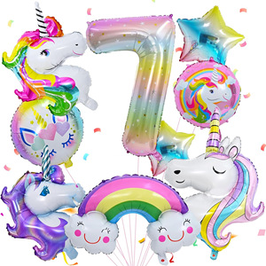 Best Selling <strong>unicorn</strong> Girl Birthday Party <strong>Decoration</strong> with Balloon Theme Aluminum Foil Balloon Set - Product Image 3