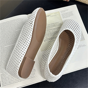2025 New Breathable Soft Bottom Flat Mesh Summer Sandals Hollow Solid Color Large Size Lazy Work slippers for Outdoor Use - Product Image 2