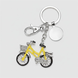 Porte-clés de vélo jaune/noir en plastique, boîte non incluse - Product Image 2