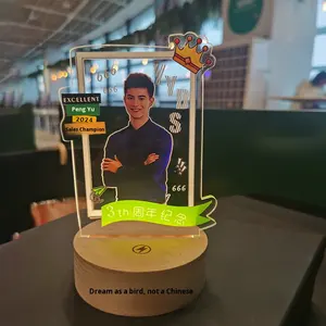 {Diy} Navigator Bunny Creative Luminous Eco-friendly Trofeo Grabado personalizado para empleados sobresalientes Retrato de luz nocturna - Product Image 1