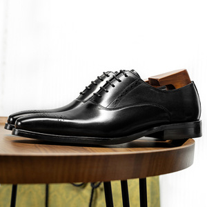 Zapatos Oxford de Cuero Genuino Color Borgoña para Hombre, con Punta Puntiaguda, Cordones, Color Sólido, Suela de Goma, para Cualquier Ocasión, Envío Directo - Product Image 5