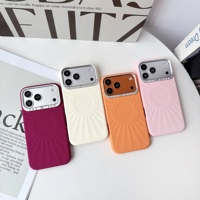 Coque de téléphone magnétique en silicone liquide avec strass tournesol et accessoires pour iPhone 18 17 16 Pro Max, protection intégrale anti-chute