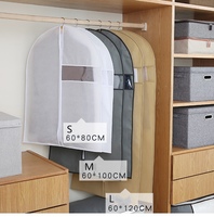 Housse de costume portable pliable en non-tissé transparent, écologique, avec poignée et fermeture éclair, personnalisable avec logo et nom de marque