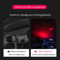 Lampe laser LED USB en aluminium Lemombo, ciel étoilé, projecteur d'ambiance, intérieur de voiture, toit arrière, plafond, lumière rouge et bleue vif