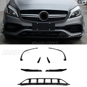 Front Bumper Lip Spoiler Diffuser Splitters Body Kit Aprons Cover Guard Trim for Mercedes-Benz A-Class W176 A45 AMG 2016-2018 - Product Image 1