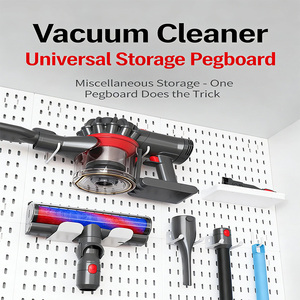 Organisateur mural en plastique avec crochets et paniers pour outils de garage, cuisine, aspirateur, solution de rangement - Product Image 5