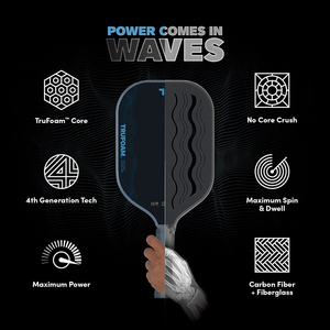 Raquettes de pickleball Trufoam Genesis <span class=keywords><strong>TF4</strong></span> 14 mm 16 mm d'épaisseur, noyau interne en mousse pleine haute densité, fibre de carbone Toray T700 - Product Image 3