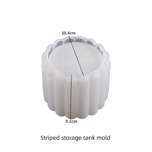 Fábrica al por mayor DIY gran rayas calabaza tipo tanque <span class=keywords><strong>de</strong></span> almacenamiento con tapa resina <span class=keywords><strong>silicona</strong></span> molde hormigón <span class=keywords><strong>yeso</strong></span> maceta M - Product Image 5