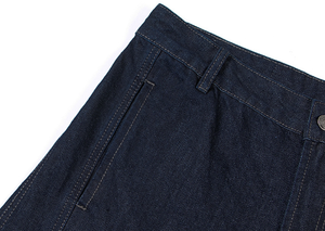 ヴィンテージワイド脚バギージーンズレトロルーズズボンデニムパンツネイビーカラーカスタムロゴ快適 - Product Image 4