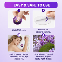 Patchs de Sommeil Apaisant à la Lavande avec Billes Aromatiques Éclatantes – Boîte de 18 Patchs (4 Billes/Patch) – Parfum Longue Durée – Tissu Doux – Vente en Gros
