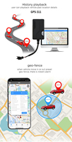 Rastreador GPS para Motocicleta TK311 Mini GPS con Rastreo en Tiempo Real, Rastreador GPS para Automóvil con Aplicación para Android e iOS, Sistema de Rastreo Vehicular
