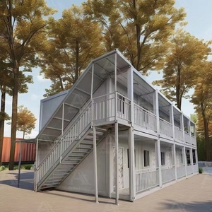 Портативный двухкомнатный недорогой модульный стальной контейнерный дом на заказ для офиса и строительной площадки - Product Image 1