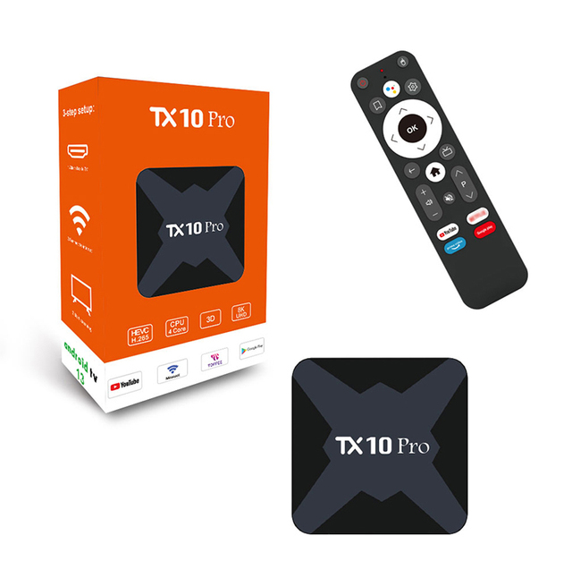 Newest TX 10 Pro TV Set-top Box Android 13 Allwinner H616 Quad Core 1G RAM 8G ROM 1000M Dual 4K Media Player TV Box