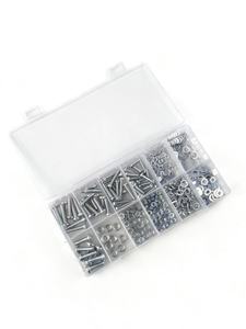 350 pièces Vis et boulons en acier inoxydable à tête ronde avec embase hexagonale, écrous, rondelles à ressort et rondelles plates - Kit complet - Product Image 2