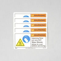 Autocollant rectangulaire adhésif résistant à la chaleur, aux rayures et à l'eau AGS Industrial, autocollants d'avertissement de sécurité pour machines M12-WARNING
