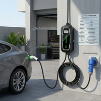 Protection 8 voies, chargeur de voiture électrique 11 kW 22 kW, type 2, 16A 32A, borne de recharge murale AC, meilleure station de recharge pour véhicules électriques