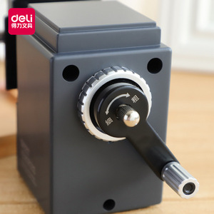 Deli 0668 Retro Pencil Sharpener 115mm x 65mm x 102mm Hand Cranked Stylish Design - Product Image 2