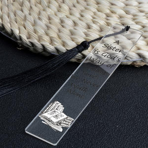 A Sister Is God'S Way Acrylique Couleur Impression Signet Gland Sœurs Cadeau Personnalisé Blanc Promotionnel Nom Conseil Fête Siège Cartes - Product Image 2