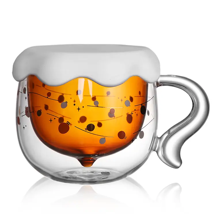 Doppia parete borosilicato isolato trasparente vetro Latte bere coda di scoiattolo dado Cappuccino tè caffè bicchieri tazza tazze tazza Set